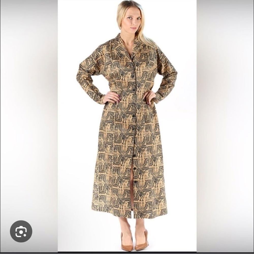 Peruvian Connection Brown Long Sleeve Dress